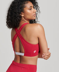 Core Mid Impact Bra - Red - Superdry Singapore