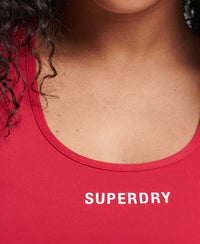 Core Mid Impact Bra - Red - Superdry Singapore
