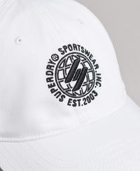 Code Printed Baseball Cap  - White - Superdry Singapore