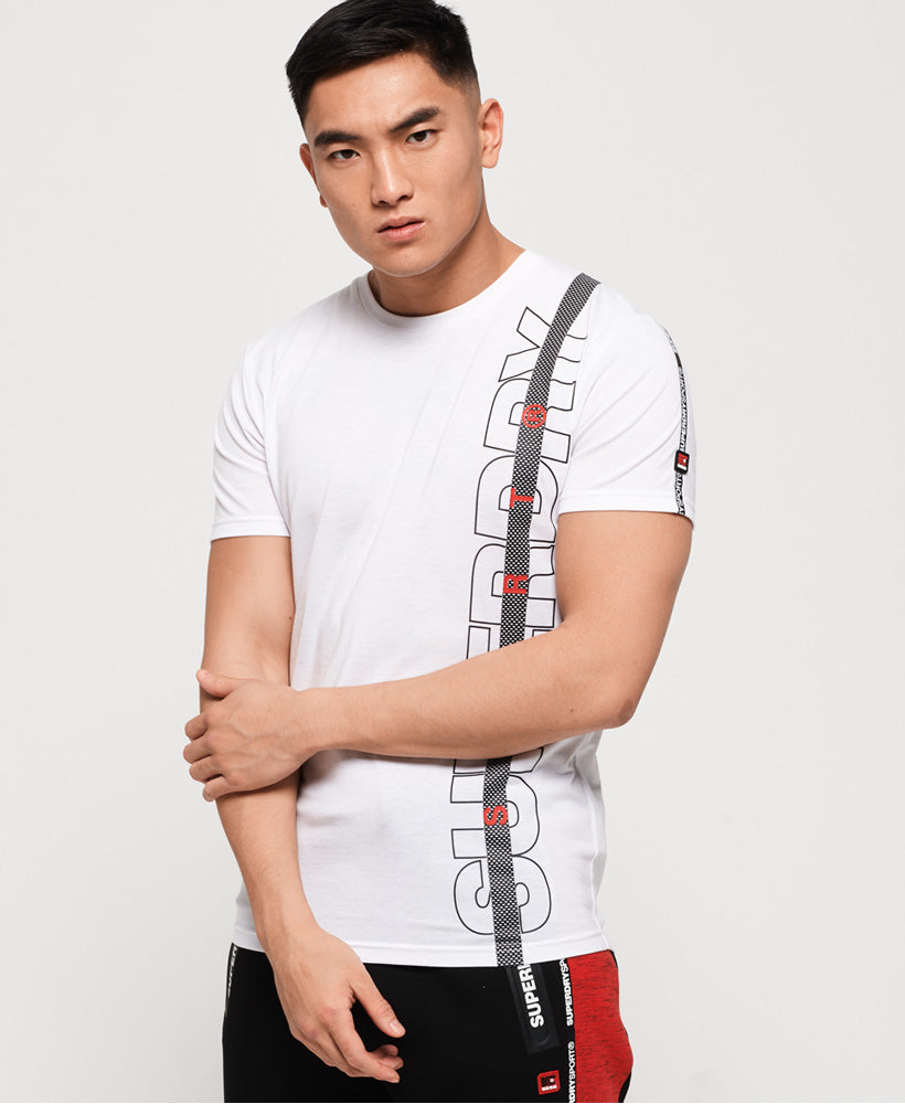 Core Taped Tee - White - Superdry Singapore