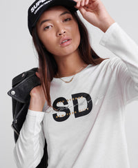 Sparkle Longsleeve Graphic Top - Superdry Singapore