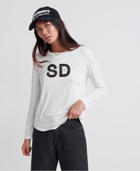 Sparkle Longsleeve Graphic Top - Superdry Singapore