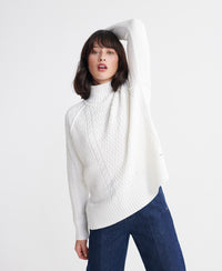 Pheobe Cable Lightweight Knit - White - Superdry Singapore