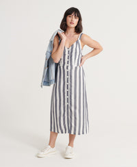 Eden Linen Dress - Blue Stripe - Superdry Singapore