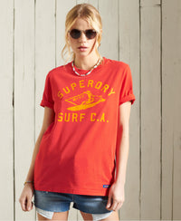 Cali Surf Classic T-Shirt - Red - Superdry Singapore
