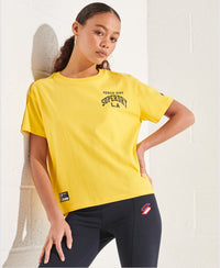Varsity Arch Mini Boxy T-Shirt - Yellow - Superdry Singapore