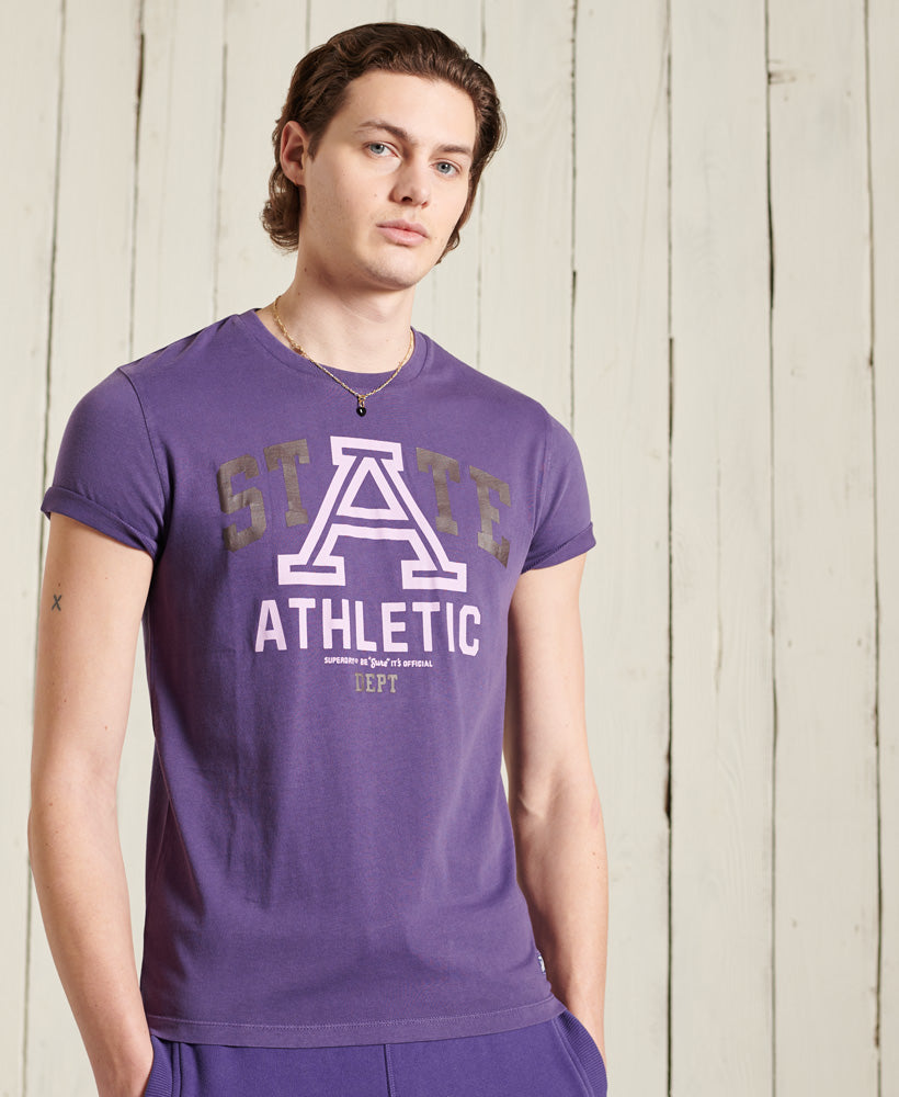Overdye Collegiate State T-Shirt - Purple - Superdry Singapore