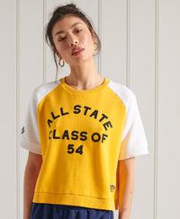 Collegiate Colour Block Sweat T-Shirt - Yellow - Superdry Singapore