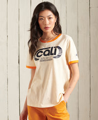 Cali Surf Graphic Ringer T-Shirt - White - Superdry Singapore