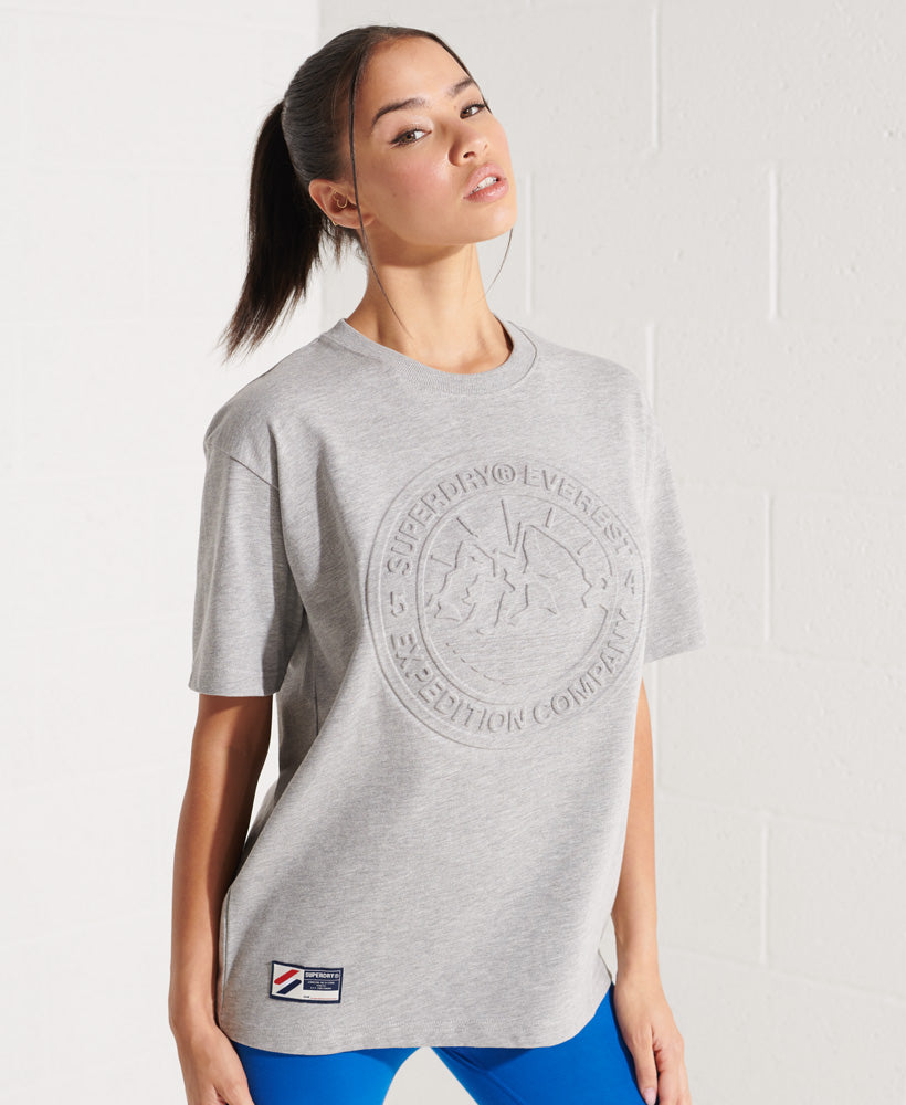 Expedition Embossed T-Shirt - Grey - Superdry Singapore