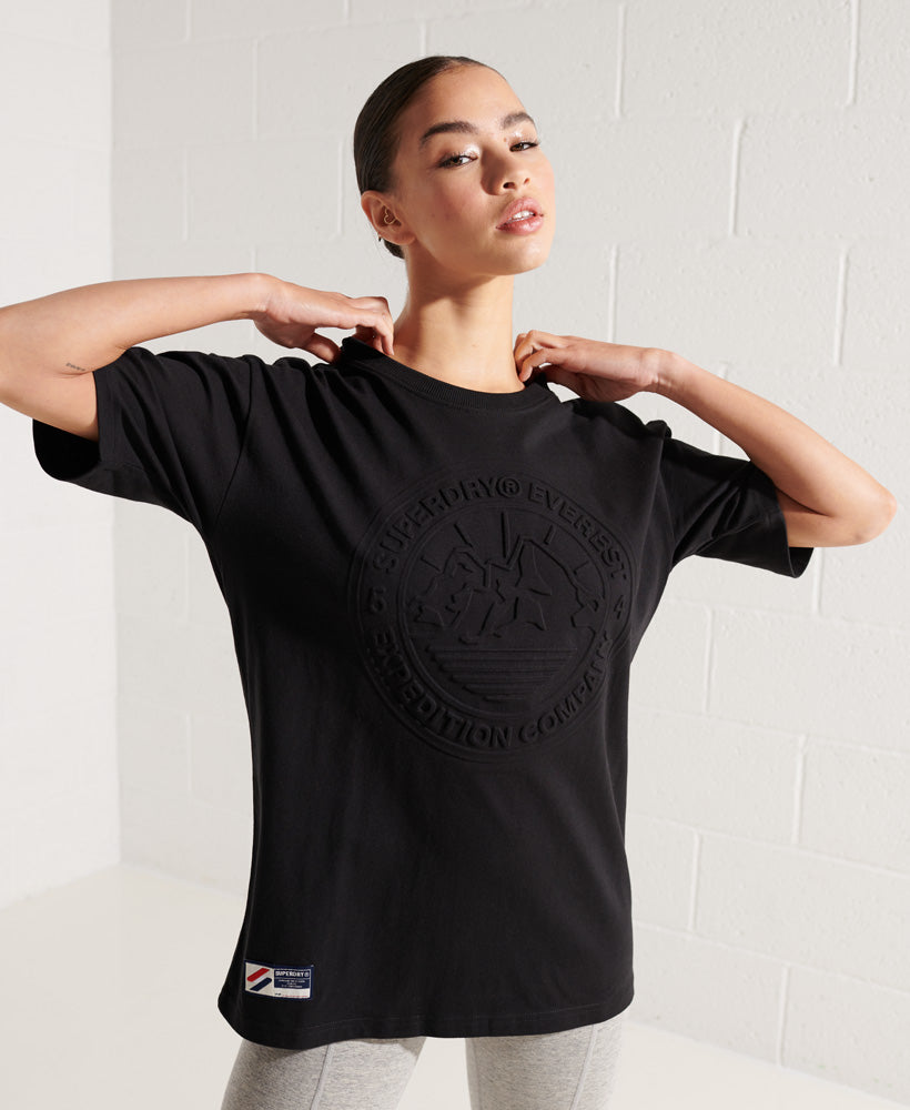 Expedition Embossed T-Shirt - Black - Superdry Singapore