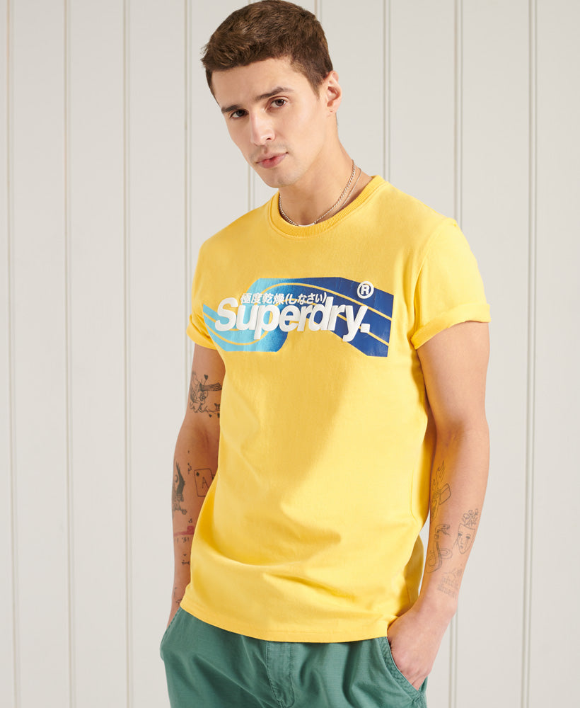 Core Logo Cali Standard Weight T-Shirt - Yellow - Superdry Singapore