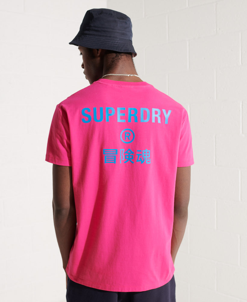 Corporate Logo Brights T-Shirt - Pink - Superdry Singapore