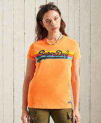 Vintage Logo Cali Standard Weight T-Shirt - Orange - Superdry Singapore