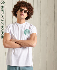Organic Cotton La Beach Surf T-Shirt - White - Superdry Singapore