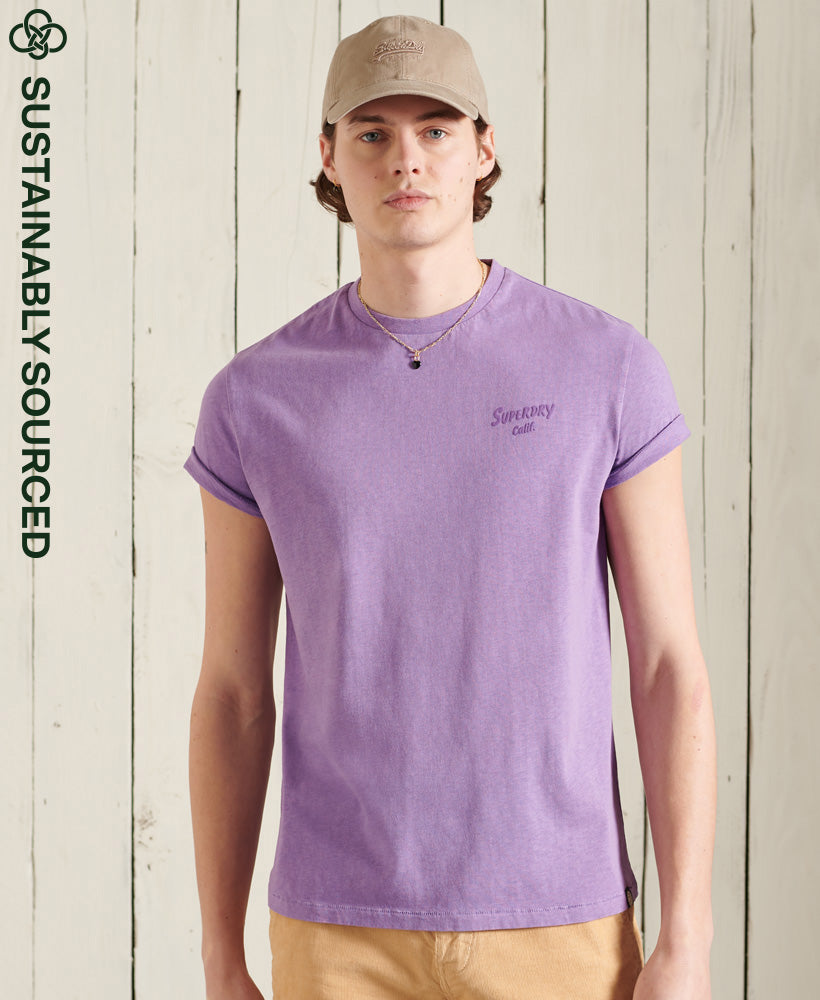 Organic Cotton La Beach T-Shirt - Purple - Superdry Singapore