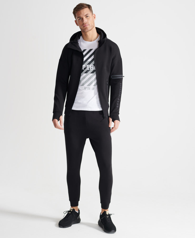 Training Gymtech Zip Hoodie Black Superdry Sports Men Tops