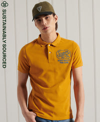 Organic Cotton Short Sleeve Superstate Polo Shirt - Yellow - Superdry Singapore