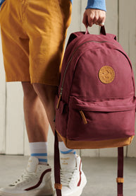 Unisex Waxed Canvas Montana Rucksack - Red - Superdry Singapore
