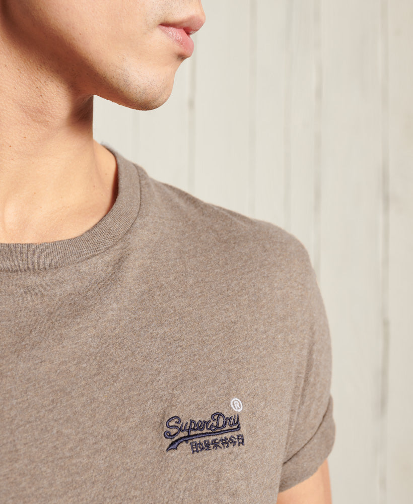 Organic Cotton Embroidery T-Shirt - Tan - Superdry Singapore