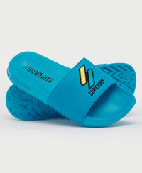 Women Patch Pool Sliders - Turquoise - Superdry Singapore