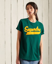 Limited Edition College Chenille T-Shirt - Green - Superdry Singapore