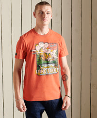Heritage Mountain T-Shirt - Orange - Superdry Singapore