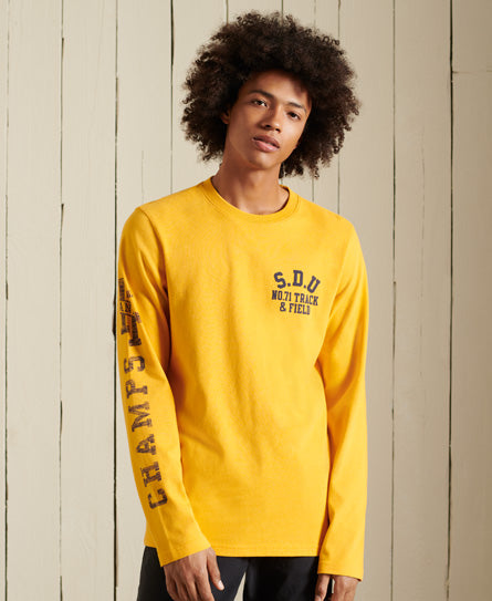 Track & Field Long Sleeve Top - Yellow - Superdry Singapore