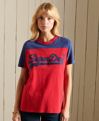 Vintage Logo American Classic Colourblock T-Shirt - Red - Superdry Singapore