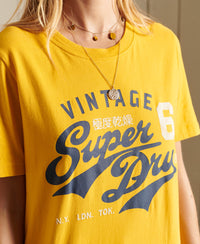 Script Style College T-Shirt - Gold - Superdry Singapore