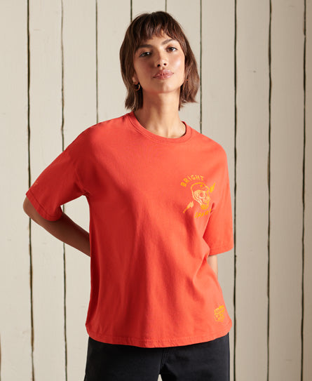 Boho And Rock T-Shirt-Red - Superdry Singapore