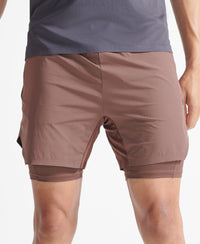 Train Premium Layer Shorts - Brown - Superdry Singapore