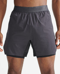 Train Premium Layer Shorts - Dark Grey - Superdry Singapore