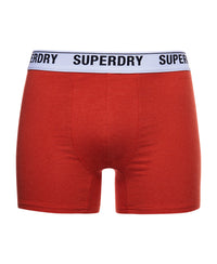 Organic Cotton Boxer Double Pack - Mid Red/Orange - Superdry Singapore