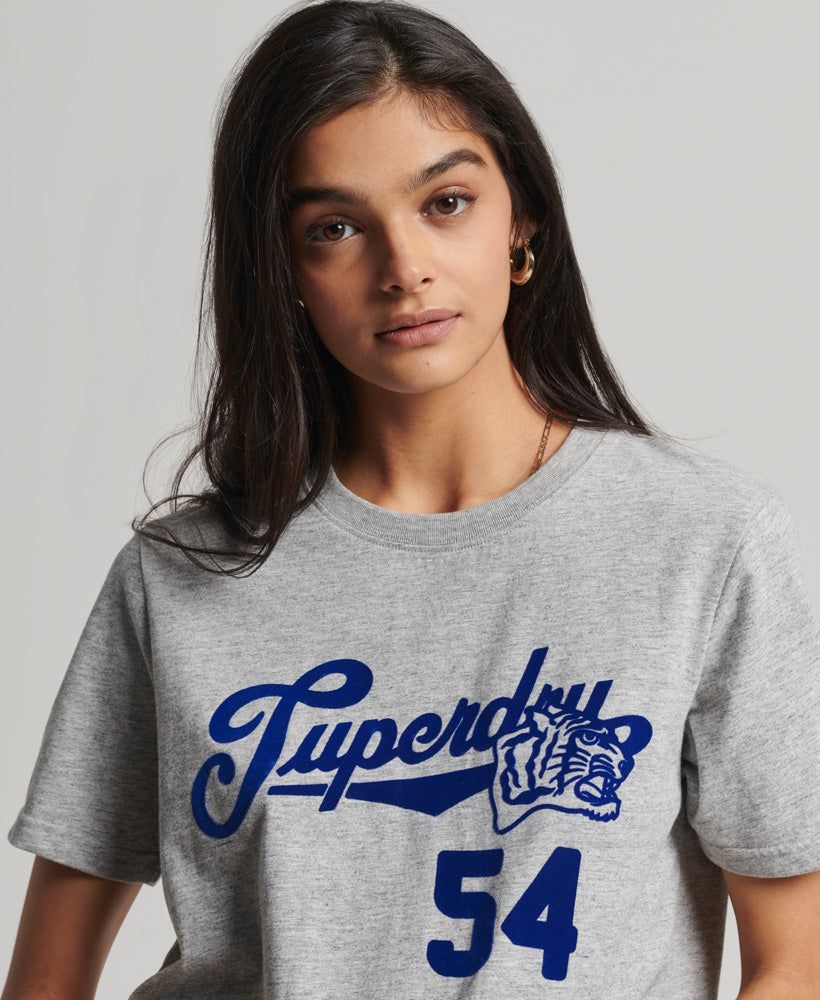 Vintage Script Style Coll Tee-Athletic Grey Marl - Superdry Singapore