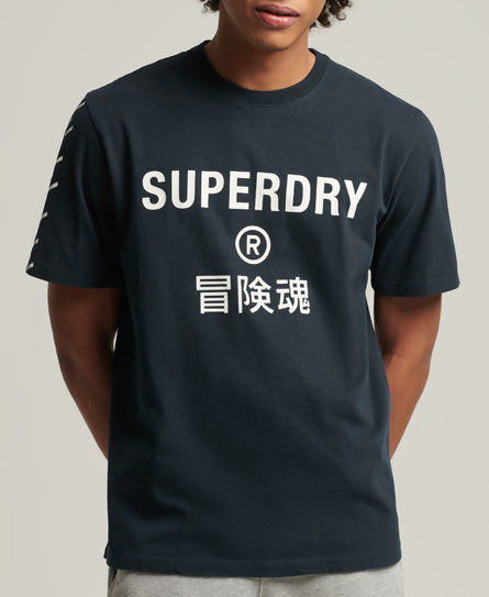 Code Core Sport Tee - Eclipse Navy - Superdry Singapore