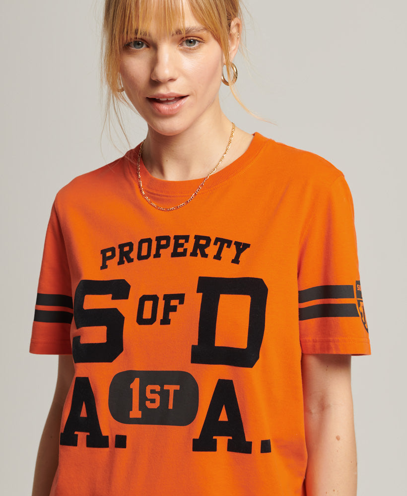 Vintage Athletic Stripe T-Shirt-Orange - Superdry Singapore