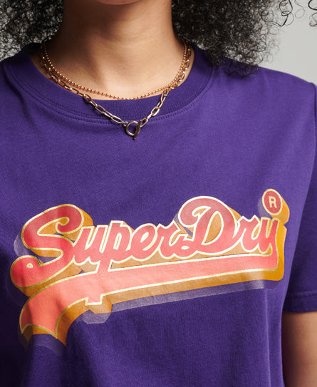 Vintage Logo Seasonal T-Shirt - Vivid Purple - Superdry Singapore