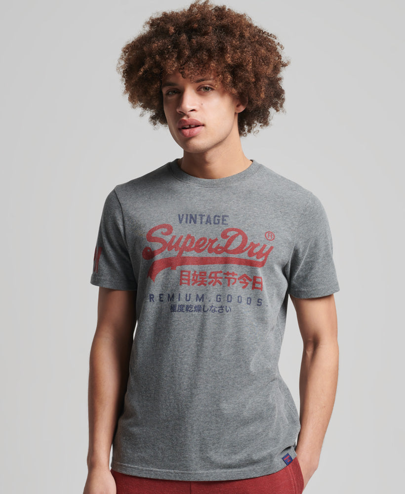 Classic Graphic Logo T-Shirt - Rich Charcoal Marl - Superdry Singapore