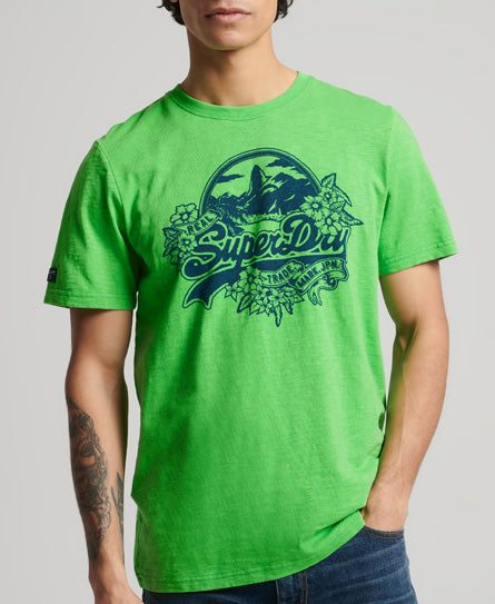 Vintage Logo Seasonal T-Shirt - Acid Green - Superdry Singapore