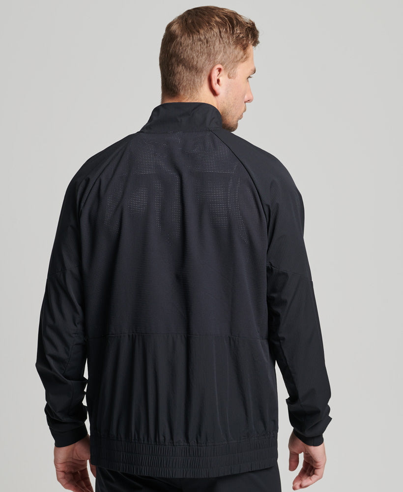 Stretch Woven Track Top - Black - Superdry Singapore