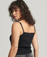 Code Essential Strappy Tank - Black - Superdry Singapore