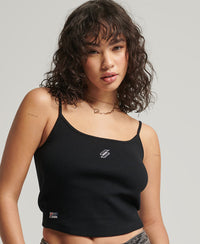 Code Essential Strappy Tank - Black - Superdry Singapore