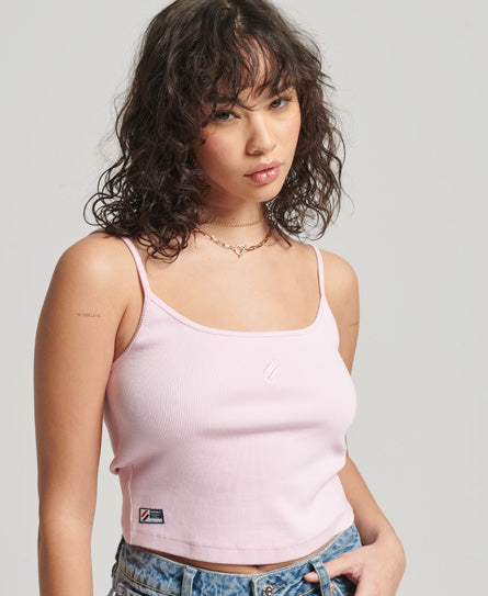 Code Essential Strappy Tank - Roseate Pink - Superdry Singapore