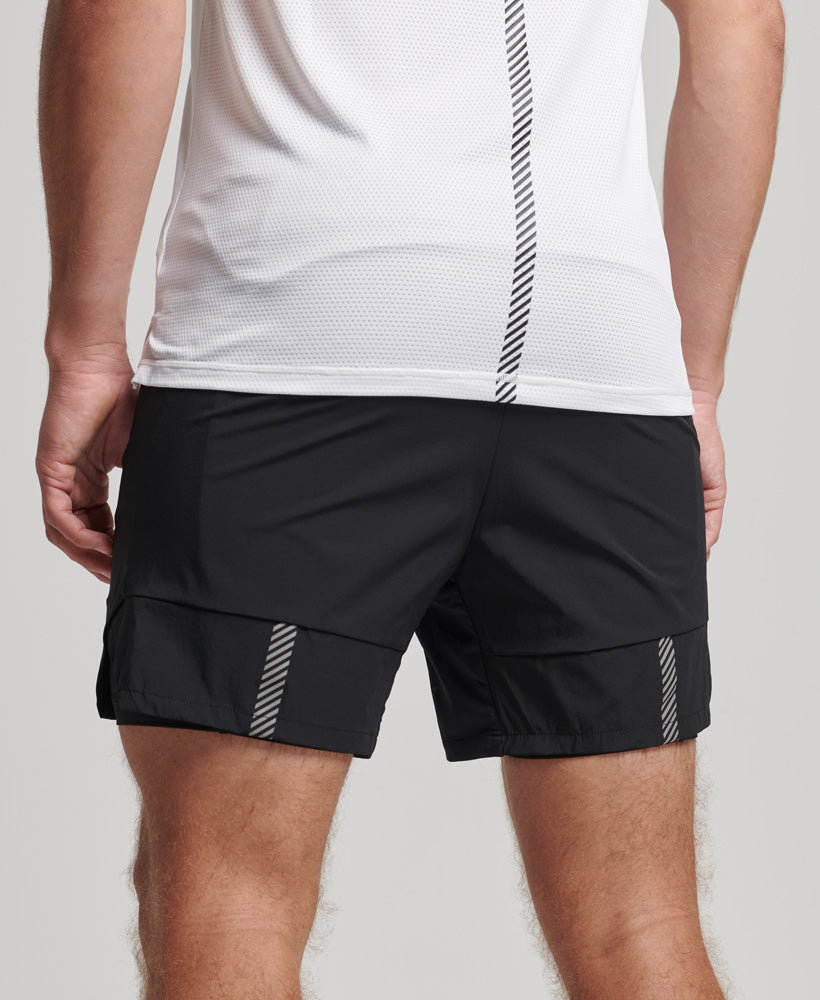 Run Premium Layered Shorts - Black - Superdry Singapore