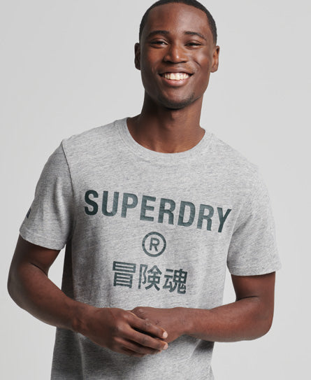 Vintage Logo T-shirt - Athletic Grey Marl - Superdry Singapore