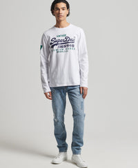 Vintage Logo Classic Long Sleeve Top - White - Superdry Singapore