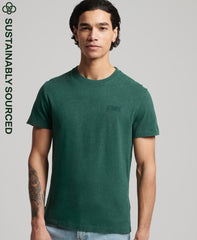 Organic Cotton Vintage Logo Embroidered T-Shirt - Green