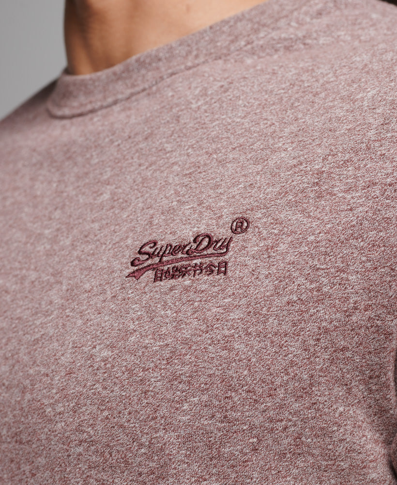 Organic Cotton Vintage Logo Embroidered T-Shirt - Burgundy Grit - Superdry Singapore