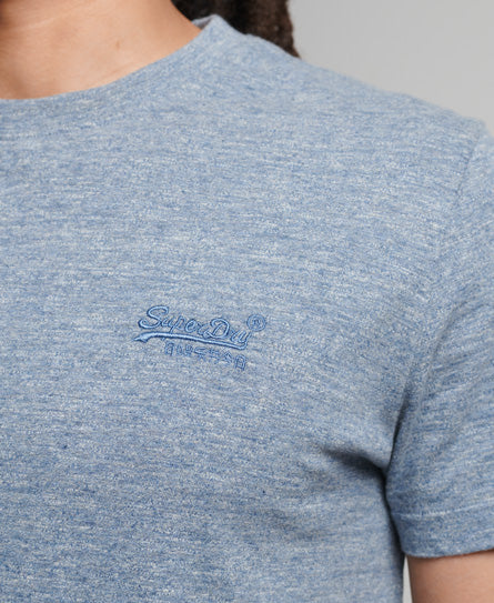 Organic Cotton Vintage Logo Embroidered T-Shirt - Light Blue - Superdry Singapore